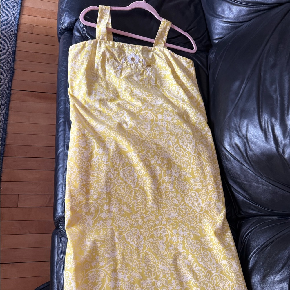 Lilly Pulitzer The Lilly Vintage Yellow Floral Sundress with Lilly Lace. SIZE 12